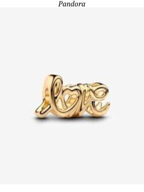 Pandora Gold Love Script Charm